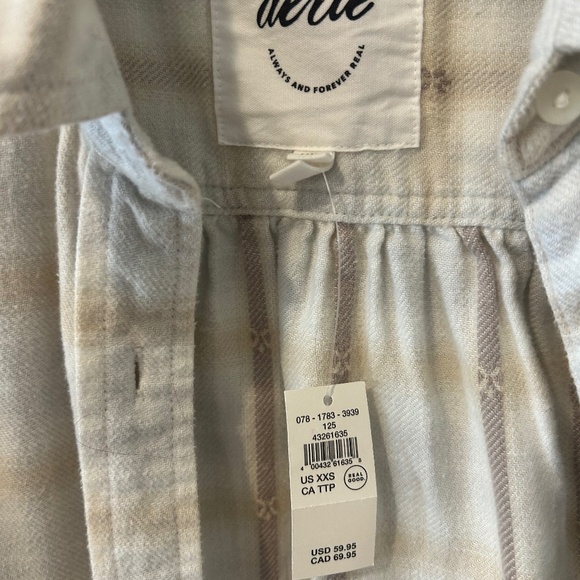 Aerie Women's Flannel Shirt size XXS NWT - Picture 2 of 4